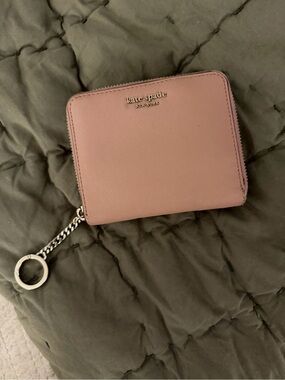 kate spade Pink Compact Zip Wallet with Keyring Chain